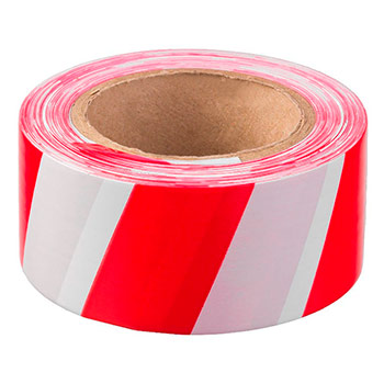 Лента оградительная красно-белая ЛО-75, 50мм x 200м х 35мкм